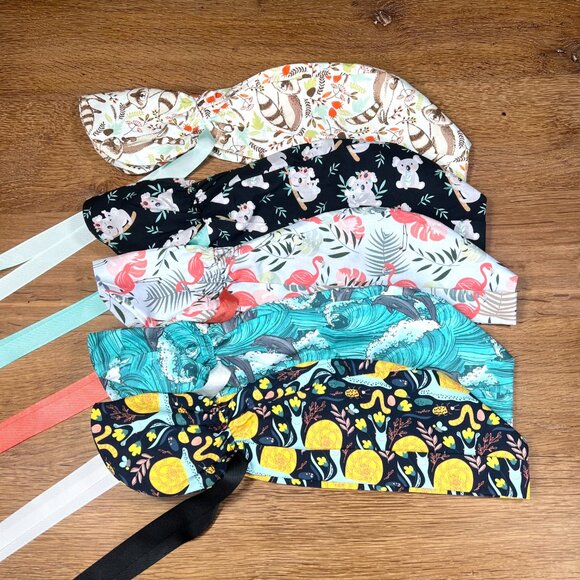 NWOT 5 Ponytail scrub caps bundle scrub hat surgical cap ponytail scrub … - Picture 1 of 16